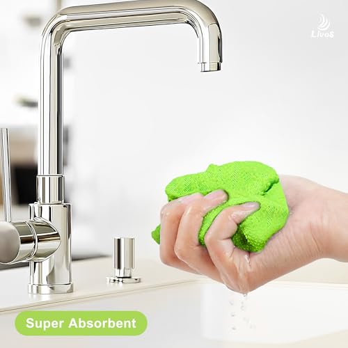LIVOS Microfiber Cleaning Cloth Roll - 80 Pack, Reusable Paper Towels, Microfiber Towels for Cars, Super Absorbent Lint Free Cleaning Rags for House, Kitchen, Window-Wave Green, 11.5"x11.5" - color: Wave Green