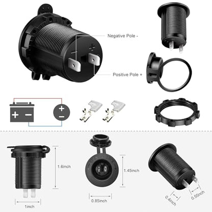 12V/24V 10900028 Threaded Socket Surface Mount Outlet, 12V Cigarette Lighter Splitter Outlet Power Socket Adapter Connector for Engel Fridge, 4WD 4x4 Camper Trailer Marine Boat Caravan