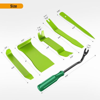 GOOACC 6PCS Auto Trim Removal Tool Kit Green - color: 6pcs Trim Removal Tool Green