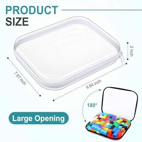 Hoolerry 4 Pcs Hard Clear Zipper Case, Clear, 9.8 x 7.9 x 2 in, Bicolor - color: Black and White, size: 9.8 x 7.9 x 2 in