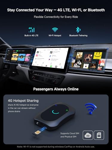 Magic AI Box, Wireless CarPlay/Android Auto Adapter, Car Video Box Supports for Netflix/YouTube/TikTok/TF Card, DriveChat AI Smart Box with GPS/Dual Bluetooth - color: Satin Gray