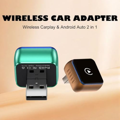 Wireless CarPlay Adapter Compatible with Apple CarPlay 2026 Upgraded Mini Design,USB/USB-C Plug and Play,Stable Low-Latency Connection for iPhone & Android - color: Orange