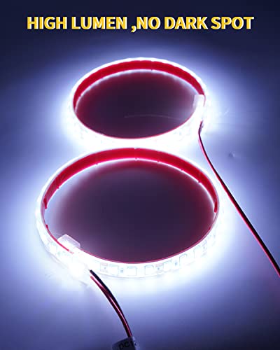 YM E-Bright Waterproof LED Strip Lights, DRL 12in 36SMD 12V White 4 Pack - color: White, size: 12 inch