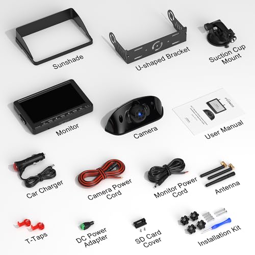 Fookoo HD 1080P 7" Wireless Backup Camera System for Furrion Pre-Wired RV - size: 7" 1-Cam
