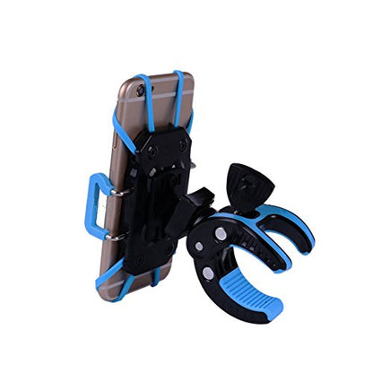 Bike Mount, Bike Phone Mount Motorcycle Baby Carriage Bicycle Cell Phone Holder Cradle with Rubber Strap 360 Degree Rotate for iPhone X,8,7 6s Plus 5s 5SE,Galaxy (Blue) - color: Blue