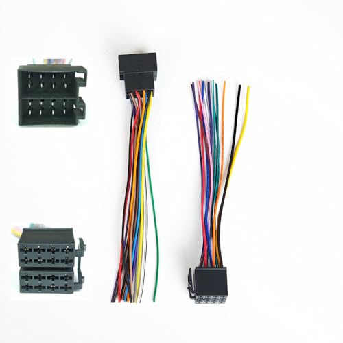 16 Pin Universal ISO Car Radio Wiring Harness Adapter - Plug and Play Power Speaker Wire Connector for Aftermarket Stereo Head Unit Installation
