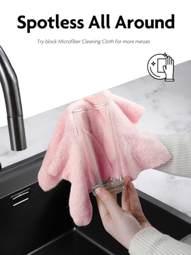 Fantasticlean Microfiber Cleaning Cloth Roll- 60 Sheets,12" (Pink,Lavender) - color: Lavender and Pink, size: 60 pack