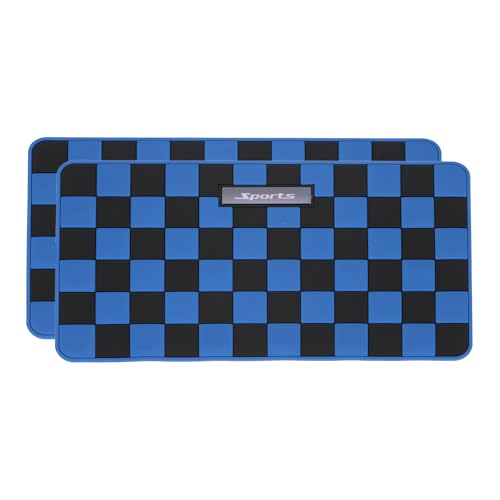 2 Pcs Car Dashboard Anti-Slip Mat, 10.2" x 5.9" Phone Grip Pad Non-Slip PVC Mat Anti-Skid Holder for Phone Keys Sunglasses Electronic Devices, Black-Blue - color: Black-Blue
