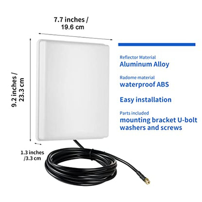 Outdoor 15dBi Dual Band WiFi 2.4GHz 5GHz 5.8GHz Long-Range Directional Panel Antenna with 10Ft Cable for WiFi Router Wireless Network Card Security IP Camera Video Surveillance Monitor, Eifagur - style: Panel Antenna