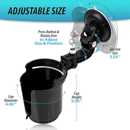 Zone Tech Recessed Folding Cup Drink Holder - Black Premium Quality Recessed Sturdy Black Folding Vehicle Adjustable Drink Cup Holder (10-Pack) - size: 10-Pack