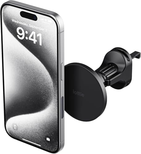 iOttie iTap 3 Magnetic Air Vent Car Mount Phone Holder with Magnetic Ring Adapter. Compatible with iPhone, Samsung Galaxy, Google Pixel, Huawei, LG, and All Qi Compatible Smartphones - style: Air Vent Mount