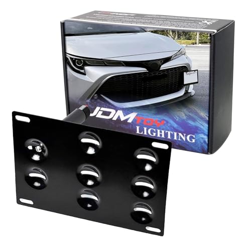 iJDMTOY No Drill Front Bumper Tow Hook License Plate Relocator Adapter Kit Compatible with 2019-up Toyota Corolla
