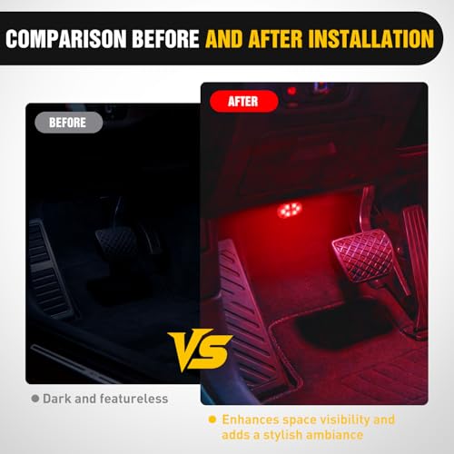 Nilight 2 PCS 7 Colors Wireless Magnetic RGB LED Interior Lights - color: 7 colors wireless-2 PCS