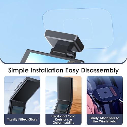 Dashcam Windshield Sticker, Sturdy CAR HUD Screen Sticker Film Easily Prevent Scratching & Falling, Durable and Reusable Windshield Applicator for On Dash Cam (8)