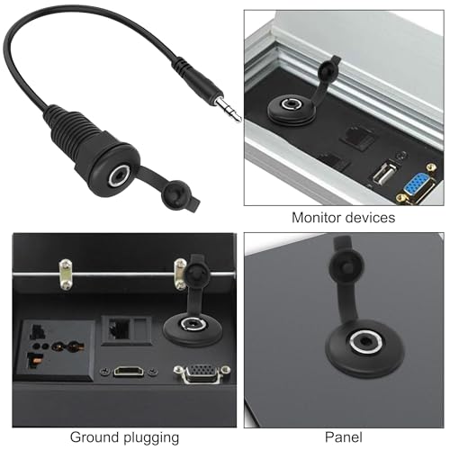 XMSJSIY 3.5mm TRS Panel Mount Stereo Audio Cable 3.5mm 1/8" TRS Male Plug
