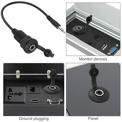XMSJSIY 3.5mm TRS Panel Mount Stereo Audio Cable 3.5mm 1/8" TRS Male Plug