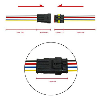 MUYI 4Pin Way 18AWG Waterproof Electrical Connector Wire Connectors-5 Kit - style: 4pin (5sets)