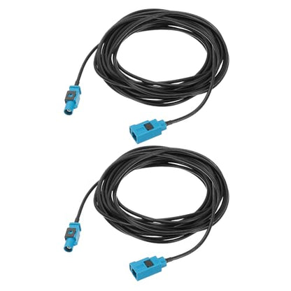 uxcell 2Pcs Antenna Extension Cable, 16.4ft/5m Longer Fakra-Z Male to Fakra-Z Female RF Coax Cable for Car Stereo Head Unit GPS Navigation FM AM Radio RG174 - size: 16.4ft/5m