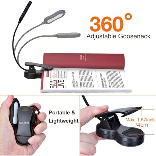 Amber Book Light, Rechargeable Blue Light Blocking Reading Light, Clip on Book Lamp, 3 Brightness Eye Care Sleep Aid Reading Lights for Study Bookworms Travel
