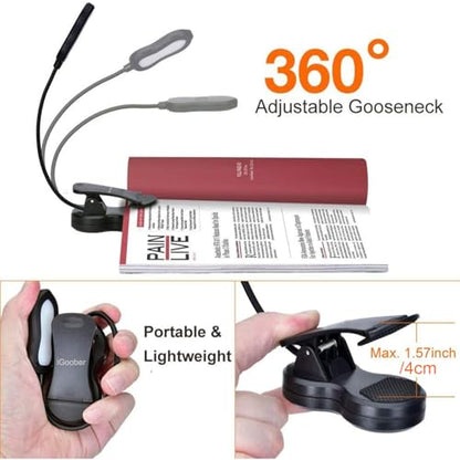 Amber Book Light, Rechargeable Blue Light Blocking Reading Light, Clip on Book Lamp, 3 Brightness Eye Care Sleep Aid Reading Lights for Study Bookworms Travel