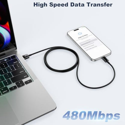 Car Carplay Cable for iPhone 17 16 15 Pro Max Air 3FT USB A to USB C Cable - color: Black, size: 3FT