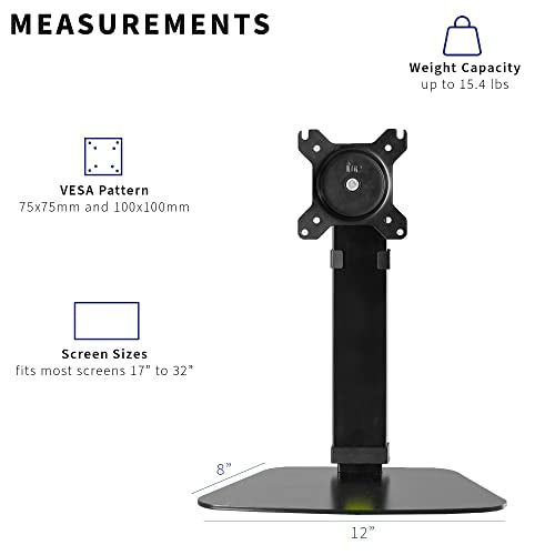 VIVO Mechanical Free Standing Single Monitor Mount Desk Stand, Tall Height Adjustable Arm for Screens up to 32 inches, Black, STAND-V001V