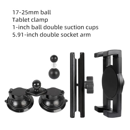 Dual Suction Cup Tablet Holder Mount for Personal Airplane/Boat/Car/Truck Windshield, Pilots iPad Holder Fits iPad Pro Air and Other 4.7-13" Tablets - size: Spring Clip with Dual Suction Cup
