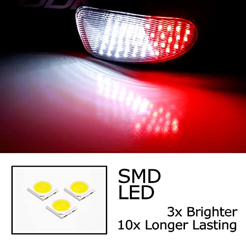 iJDMTOY Clear Lens 45-LED Red/White Side Door Courtesy Light Assemblies Compatible with Ford 1997-2003 F150, 1997-1999 F250 Light Duty, Replace OEM Clear/Red Lens Lamps - style: Clear Lens