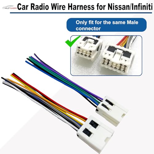 10pin&6pin Radio Wiring Harness Compatible with Nissan Altima Frontier Maxima Pathfinder Xterra Titan, Aftermarket Radio Stereo Wire Harness Adapter Compatible with Infiniti FX35 FX45 G20 I30 Q45 QX4 - style: 10+6Pin Harness for Nissan/Infiniti