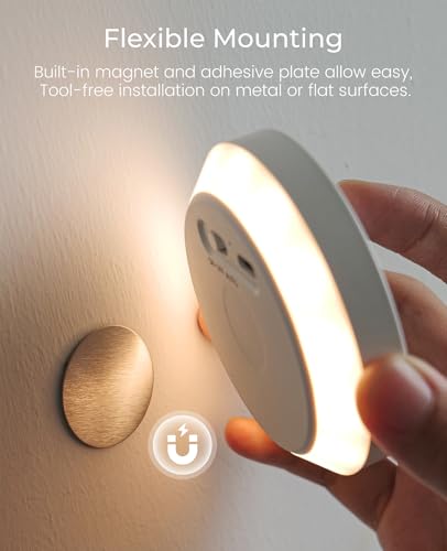 Rechargeable Motion Sensor Night Light, Magnetic Stick-On for Bathroom - size: 1 Pack