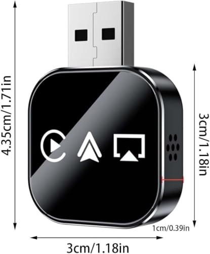4‑in‑1 Wireless CarPlay Adapter, Convert Factory Wired CarPlay to Wireless CarPlay, Supports AirPlay & Android Screen Mirroring, Plug‑and‑Play, for Cars with Original Wired CarPlay - size: For iphone