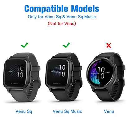 Fintie 3 Packs Case Compatible with Garmin Venu Sq 2 / Sq 2 Music - color: Black/Clear/Rose Gold