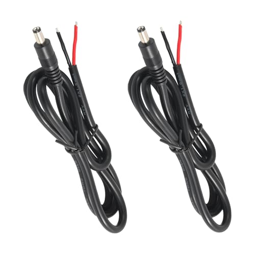 2Pcs 3FT 14AWG 15A 12V DC5.5mm x 2.1mm Male Power Pigtails Cable - style: DC5521 Male