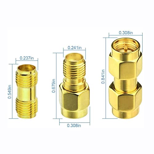 Superbat RF coaxial SMA Male to SMA Female Bulkhead RG174 6.56ft Cable + 3pcs RF Coax SMA Adapter Kit for SDR Equipment Antenna Ham Radio,3G 4G LTE Antenna,ADS-B,GPS and etc - size: 2M/6.56FT RG174