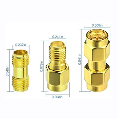Superbat RF coaxial SMA Male to SMA Female Bulkhead RG174 6.56ft Cable + 3pcs RF Coax SMA Adapter Kit for SDR Equipment Antenna Ham Radio,3G 4G LTE Antenna,ADS-B,GPS and etc - size: 2M/6.56FT RG174