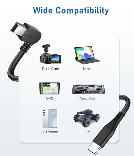 Dash Cam Charger Cable,15Ft 18AWG USB C to Mini USB for Garmin Nuvi, GPS - size: Mini USB, style: 15Ft