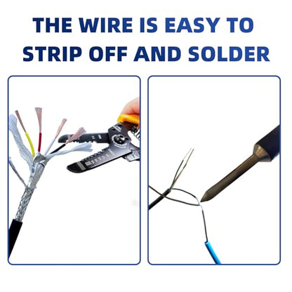 16 Gauge 100% Pure Copper 4 Conductor 16/4 Flexible Shielded Wire 50FT, UL2464 16AWG 4 Core EMI/RFI Shielding Shielded Cable for Automotive, 3D Printer,CNC VFD Spindle, Stepper Motor, Sound, Speaker - size: 50FT, style: 16/4