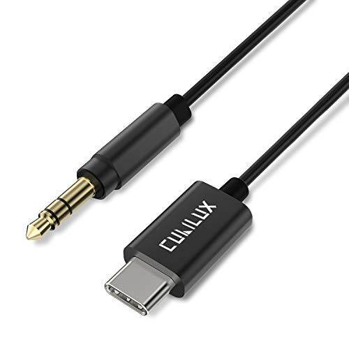 Cubilux USB C to 3.5mm Audio Cord [192KHz/24bit DAC] Compatible with Samsung S25/S24/S23/S22 Ultra, Z Fold/Z Flip 7/6/5/4, Tab S11/S10/S9/S8 Type C to 1/8" Male Car Radio Aux Cable for Android, 4FT - color: Black, size: 4 Feet, TPE