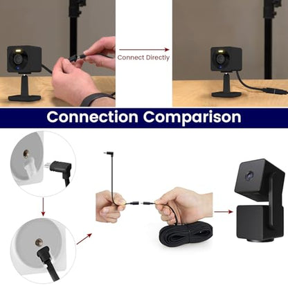 50ft Power Cable for Wyze Cam v4, Pan v3, OG, v3 and v3 Pro Gameras, Black - color: Black