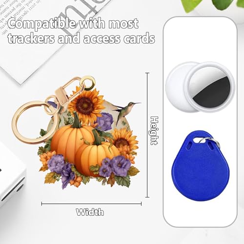 Hummingbird Sunflower Leather Keychain Case Holder,GPS Tacker With Keychain Ring,Access Card Scratch-Resistant,Finders Accessories For Pets, Luggage, Wallet, Backpacks - color: Hummingbird Sunflower