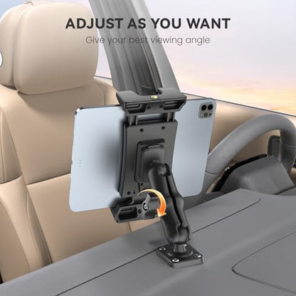 OHLPRO Car Tablet Holder - Heavy Duty Drill Base, Tablet Mount for Truck Compatible with iPad Samsung Tab 5"-13" Tablets and Phones, iPad Stand for Wall/Business/Vehicle/Desktop, etc.-4-inch Arm - size: 4-inch Arm