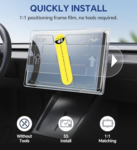 15.4'' Tesla Model Y Premium 2025 & Model 3 (2024-2026) Screen Protector【Fingerprint & Anti Scratch 】 Model Y Premium 2025/Model 3 Accessories Tempered Glass Protector with Alignment Kit