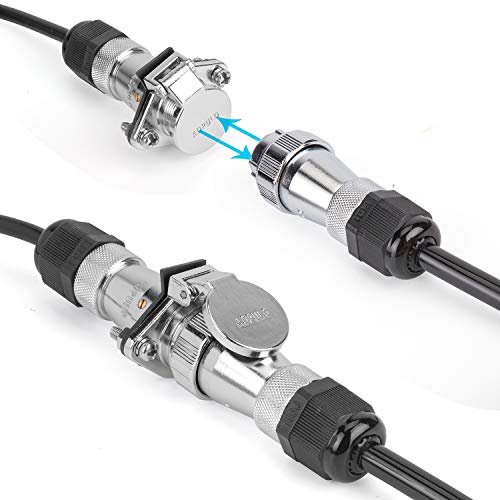 DALLUX Heavy Duty Vehicle Coil Trailer Cable with 4 Channel 4 PIN AV Connector Disconnect Kit for Truck Caravan Motor Home Backup Security Camera Monitor System - size: TC04