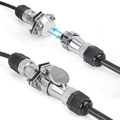 DALLUX Heavy Duty Vehicle Coil Trailer Cable with 2 Channel 4 PIN AV Connector Disconnect Kit for Truck Caravan Motor Home Backup Security Camera Monitor System - size: TC02