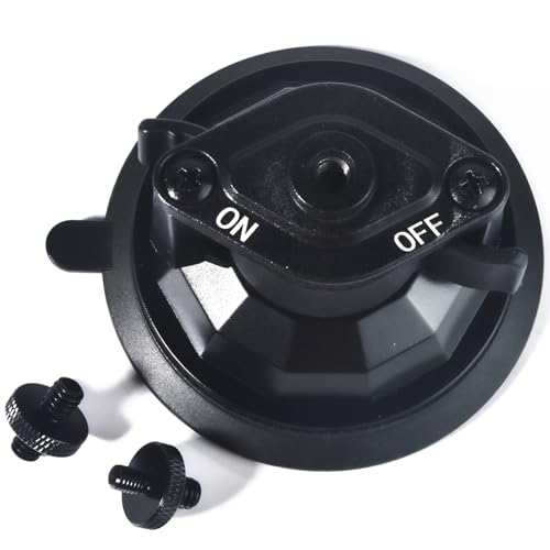 HYS Strong Heavy Duty Windshield Suction Cup Mount -1/4" to M5 & 1/4" Threaded Tripod Screw Adapter Double Head Stud Standard Mounting Thread Converter for Most Dash Cam, DVR, GPS and Sports Camera