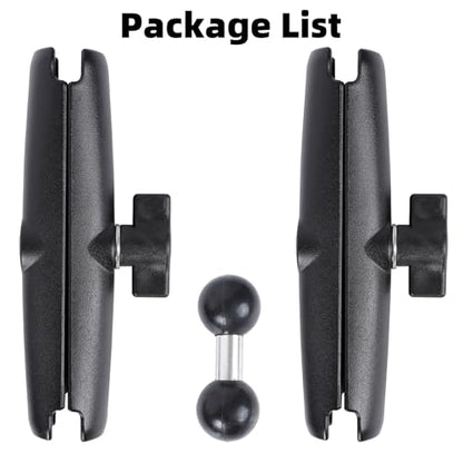 Dual Extension Double Socket Arm with 1" Double Ball Adapter Compatible with RAM B Size Mount and Other 1 inch Industry Standard Device, 360° Rotation Rod for Bike, Truck, Car (12.7" Length) - size: 12.7" length