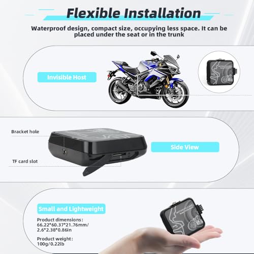 VSYSTO Motorcycle Dash Camera 2K Front and Rear Camera, 5G WiFi High Speed Download Video, Wired Controller, Starlight Night Vision Waterproof Motorbike Camera System, G-Sensor (Black-D6WL) - color: Black-D6WL