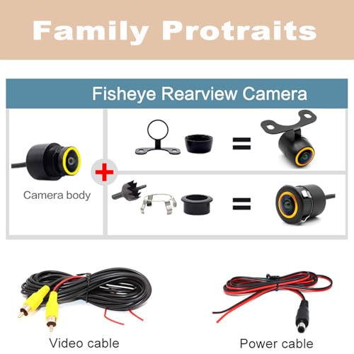 Backup Camera for Cars,Universal AHD 1080P Fisheye CCD Waterproof Wide View Angle Rear/Front View Back up Camera for HD Night Vision for Car Parking Assist Camera Reversing Parking Three Control Line