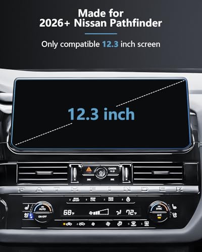 SKTU for 2026 Nissan Pathfinder Screen Protector 12.3 Inch for 2026+ Nissan Pathfinder (SV/SL/Rock Creek/Platinum) 12.3-Inch Navigation Nissan Pathfinder 2026 Accessories Screen Protective Film Tempered Glass [9H Hardness, Ultra HD, Anti-Glare&Scratch] -