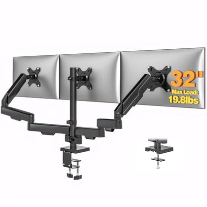 TVON Triple Monitor Stand & Monitor Arm Desk Mount up to 32 Inches - size: Triple Monitor Stand